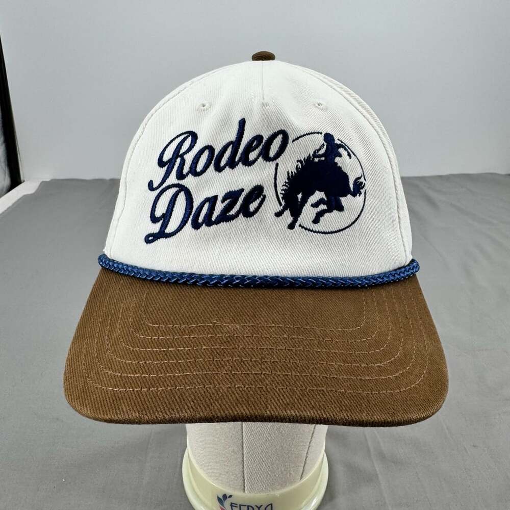 Mighty Fine Rodeo Daze Two-Toned Baseball Hat White Brown